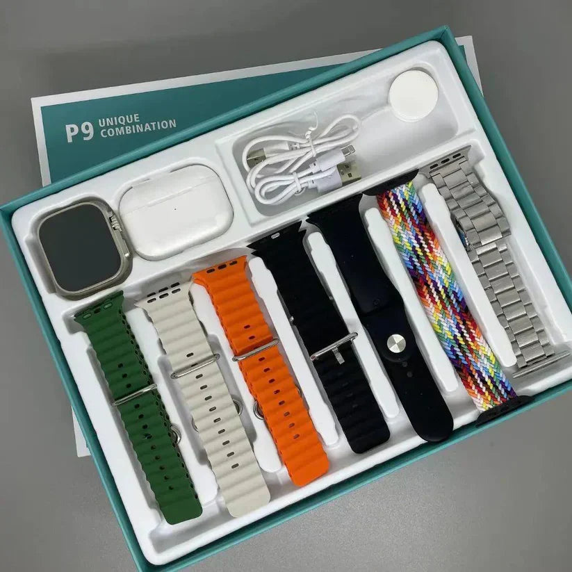 P9 UNIQUE COMBINATION SMARTWATCH + EARBUDS + 7 STRAPS