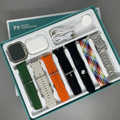 P9 UNIQUE COMBINATION SMARTWATCH + EARBUDS + 7 STRAPS